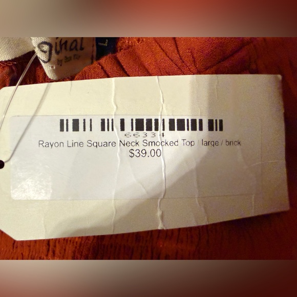 B. Original Rust Colored Smocked Off the Shoulder Blouse - Picture 7 of 11